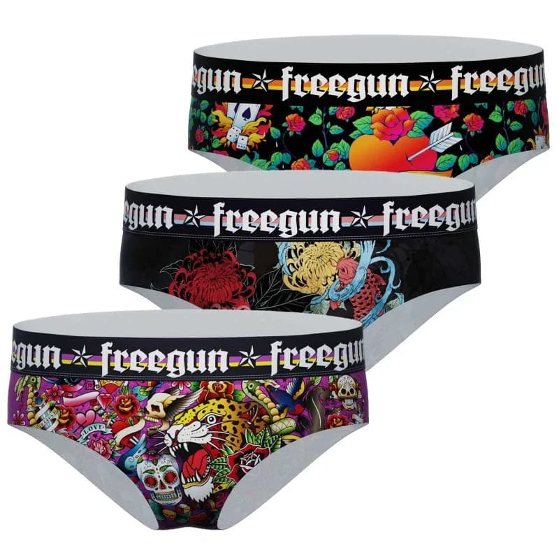 Freegun - Lot de 3 Boxers Femme Microfibre M Noir