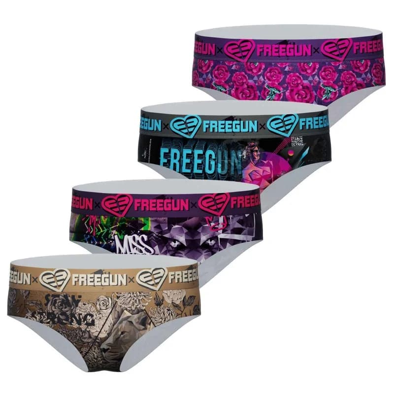 Freegun - Lot de 4 Boxers-Culottes Femme en Microfibre M Rose