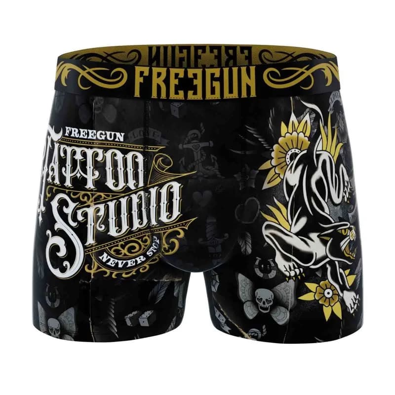 Freegun - Boxer Homme Microfibre Skull & Tatoo XXL Noir