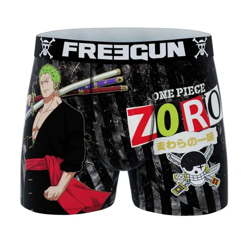 Freegun - Boxer Garçon Microfibre One Piece "Roronoa Zoro" Noir 14-16 ans