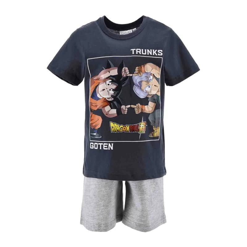 French Market - Pyjama Court Garçon Coton "Dragon Ball Super Fusion " Gris 8 ans