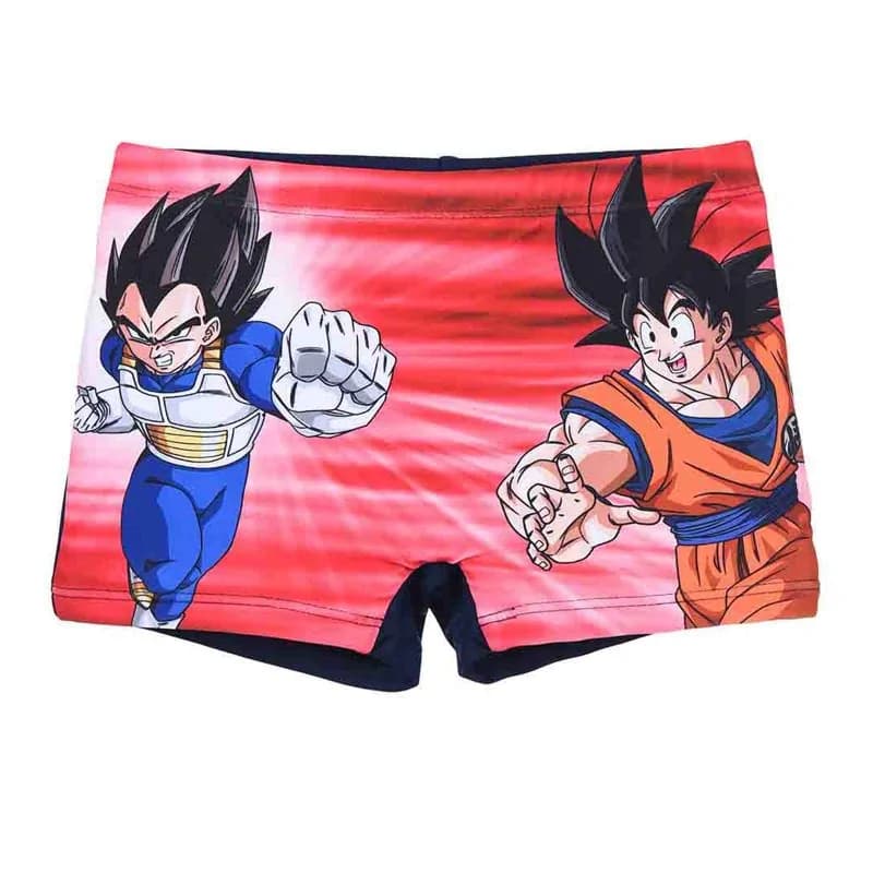 French Market - Maillot de Bain Boxer Garçon Dragon Ball Super "Goku Vegeta" Rouge 4 ans