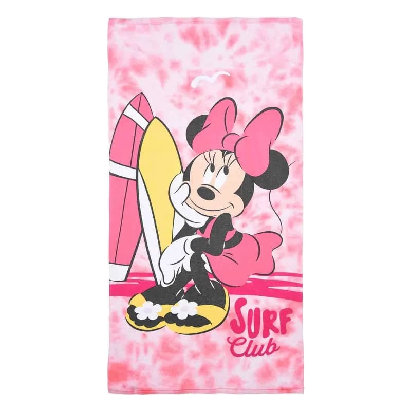French Market - Serviette de Plage Disney Minnie Mouse "Surf Club" Rose Taille Unique
