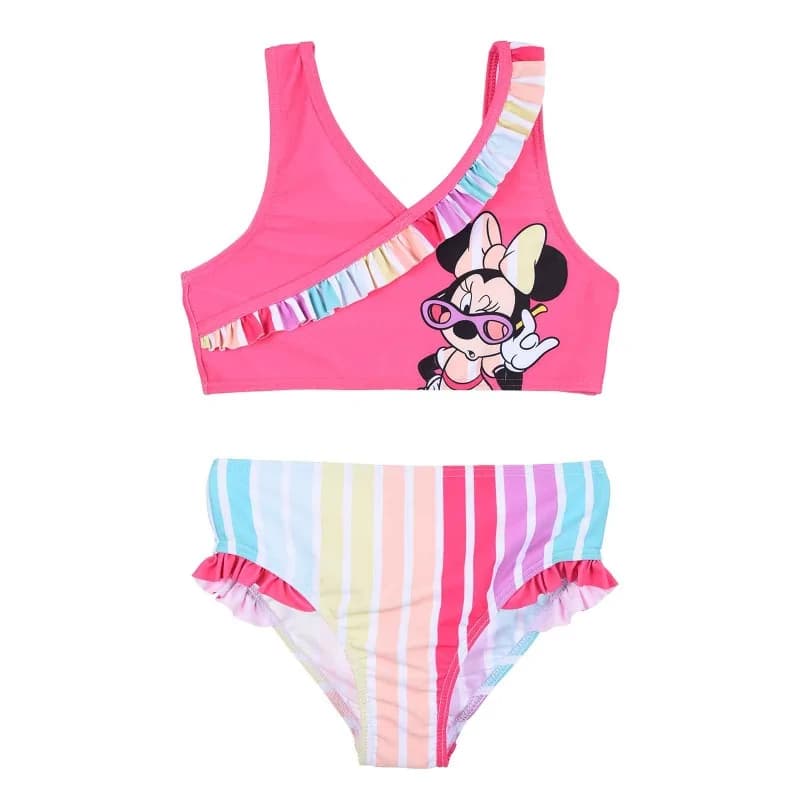 French Market - Maillot de Bain 2 Pièces Fille "Disney Minnie" Bienvenue à Cuba 8 ans Fushia
