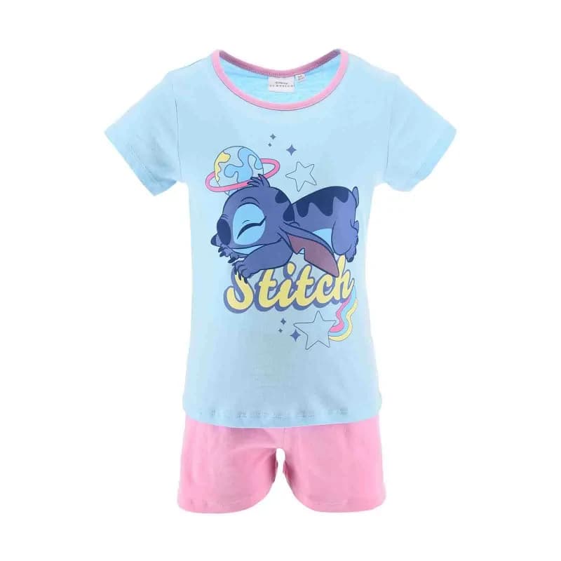 French Market - Pyjama Court Fille Coton "Lilo & Stitch" Summer Time Bleu 6 ans