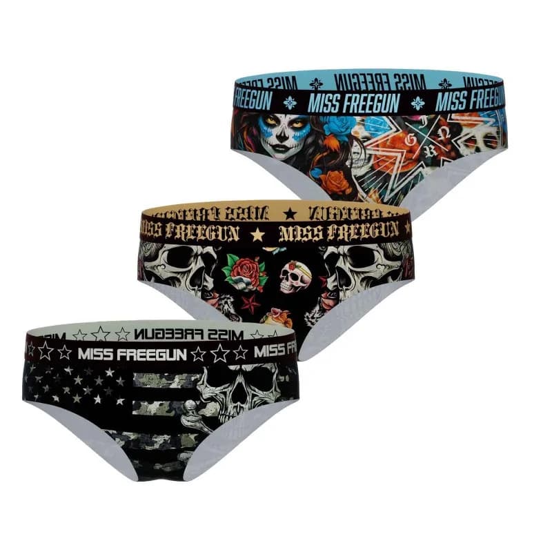 Freegun - Lot de 3 Boxers Femme Microfibre L Rouge