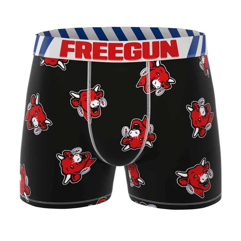 Freegun - Boxer Homme Coton "La Vache qui rit" XXL Noir