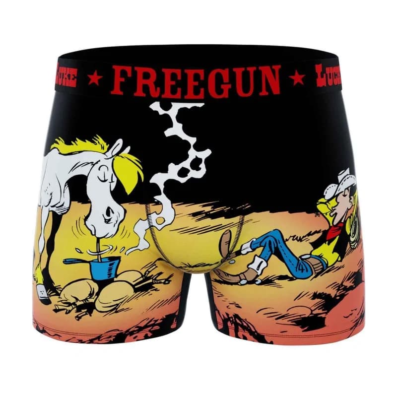 Freegun - Boxer Homme Microfibre "Lucky Luke" XXL Noir