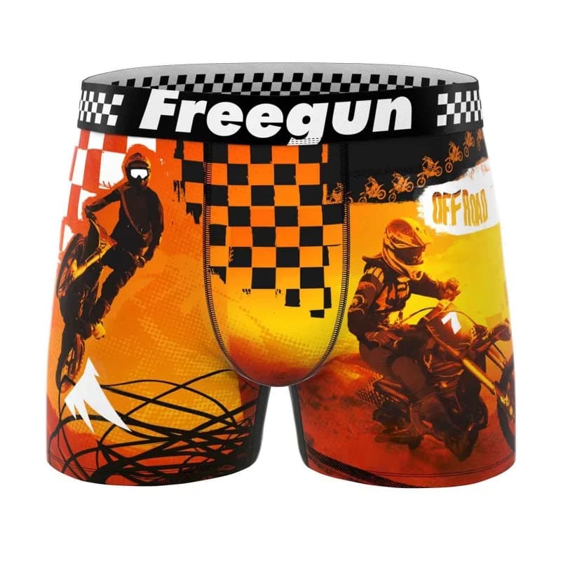 Freegun - Boxer Homme Microfibre "Sport Moto" XXL Orange