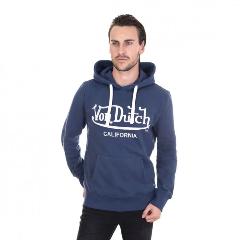 Von Dutch - Sweat Capuche Hoodie Bleu Logo Blanc XL Multicouleur