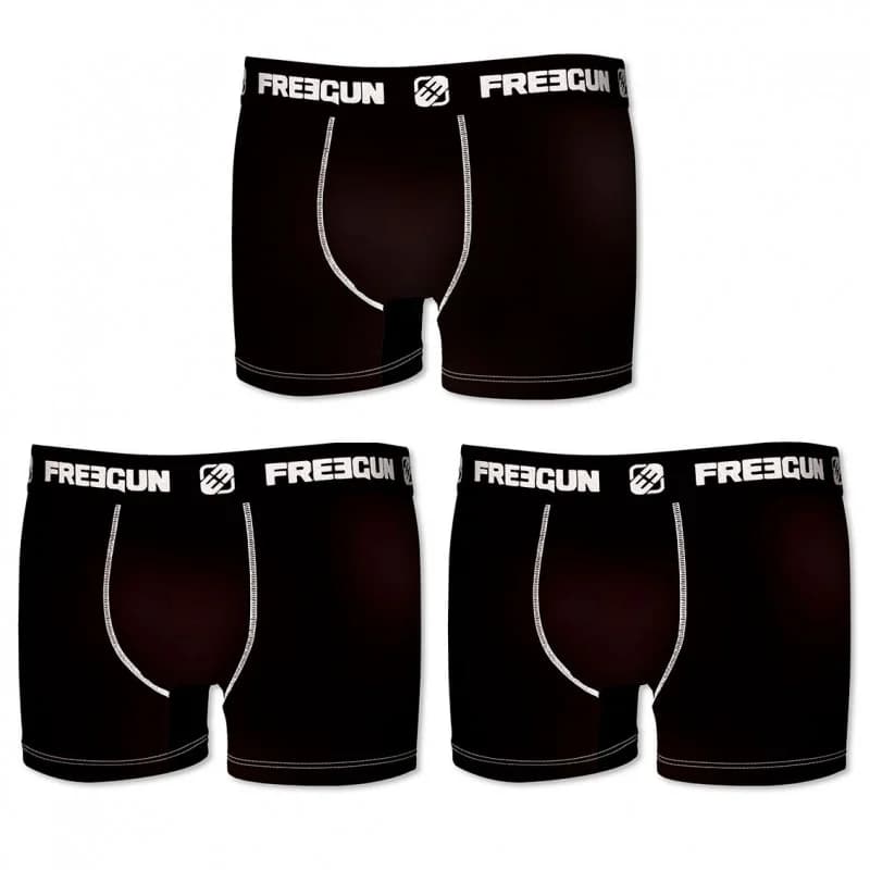 Freegun - Lot de 3 Boxers Coton Homme XXL Noir