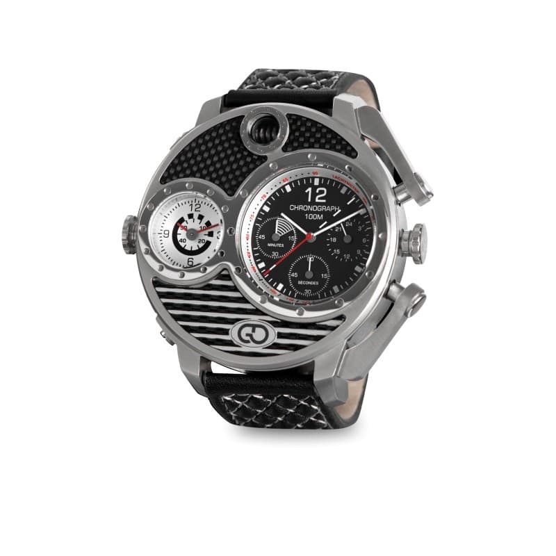 Montre homme grand cadran Double fuseau horaire XXL