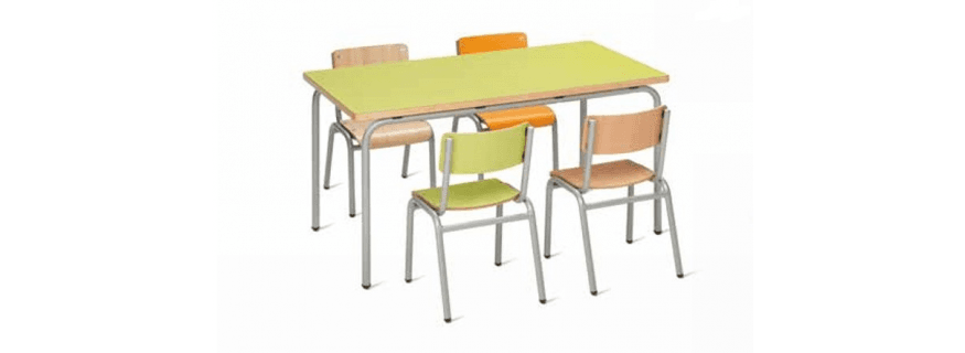 Ensemble Chaises et Tables de cantine ou crèche Design Toupetit