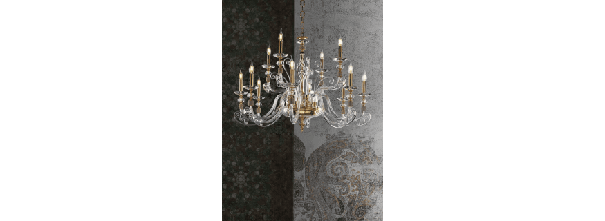 Lustre Chandelier en cristal pour hôtel ou château Design Stars 12 Lumières