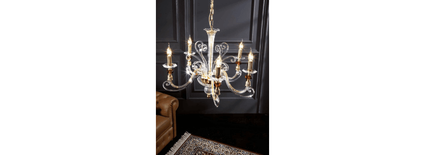 Lustre chandelier en cristal pour hôtel ou château Design Astrid 5 Lumières