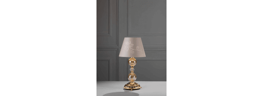 Lampe de Table en cristal et laiton doré pour hôtel ou château Design Marissa