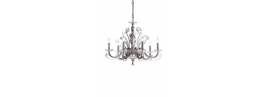 Lustre chandelier en cristal fabriqué main pour hôtel ou château Design Greta 6 Lumières