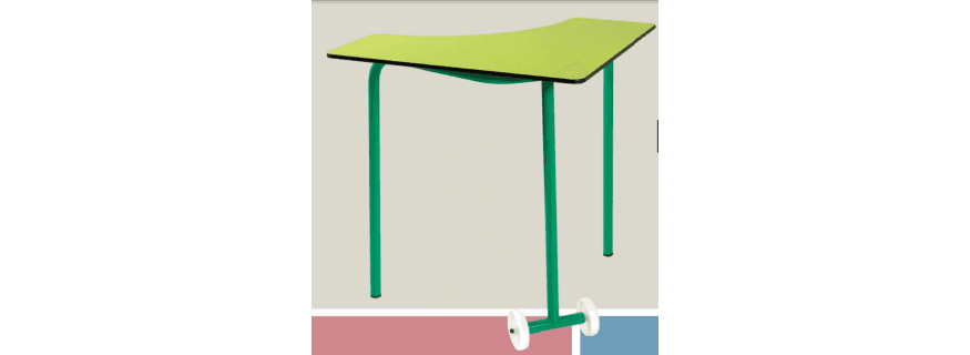 Table de travail triangulaire sur roues pour salle de travail Design Point Escolar