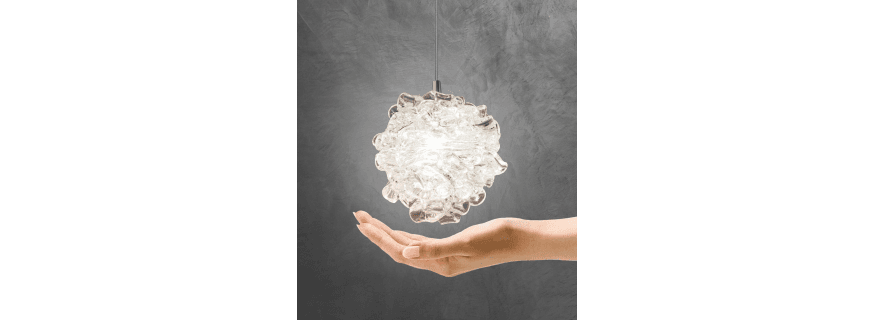 Suspension en verre Design Nebula christaux