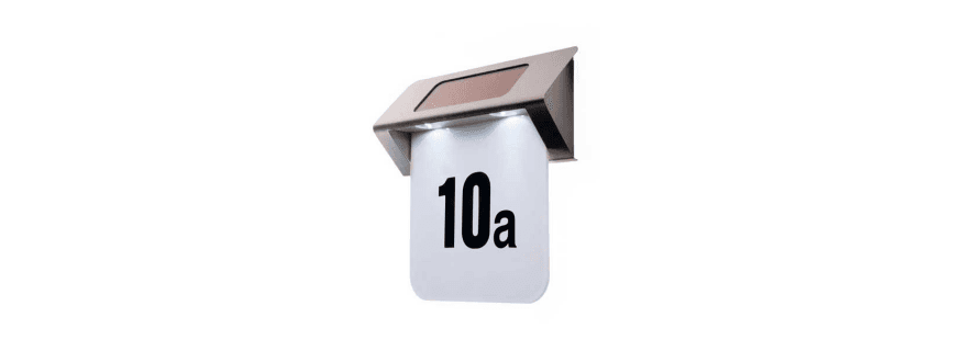 Plaque solaire de numéro de porte