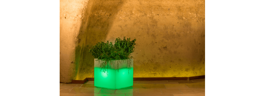 Jardinière lumineuse Design Cube