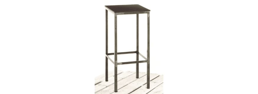 Tabouret de bar mixte acier/bois Design Cubica