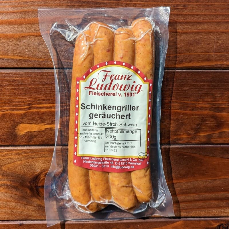 Saucisse à griller 4 x 50 g Bradwurst goût "Jambon fumé" - NOUVEAU