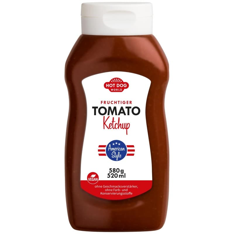 TOMATO Ketchup "Hot Dog World" 580g / 520ml