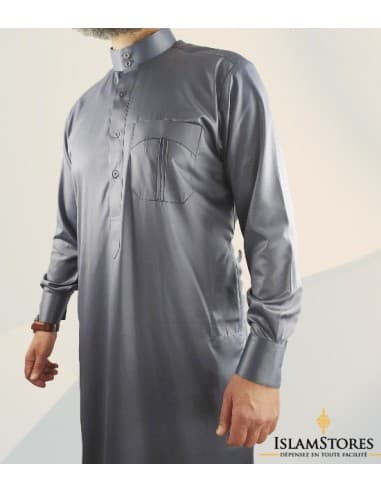 Qamis Saoudien Gris - Émirats collection M - Custom Qamis