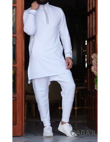 qamis court éminence blanc-qaba'il XXL - Qaba'il