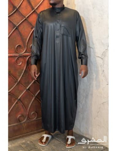Qamis Saoudien Noir - émirats collection L - Custom Qamis
