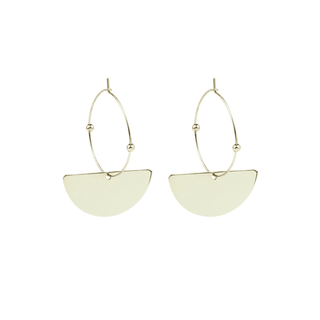 Boucles d'oreilles mini créoles demi-lune Luna