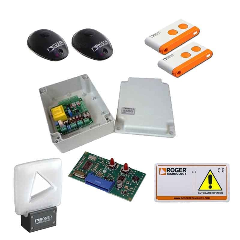 Kit centrale de commande avec clignotant pour 2 moteurs avec ralentissement - roger technology kit h70/22
