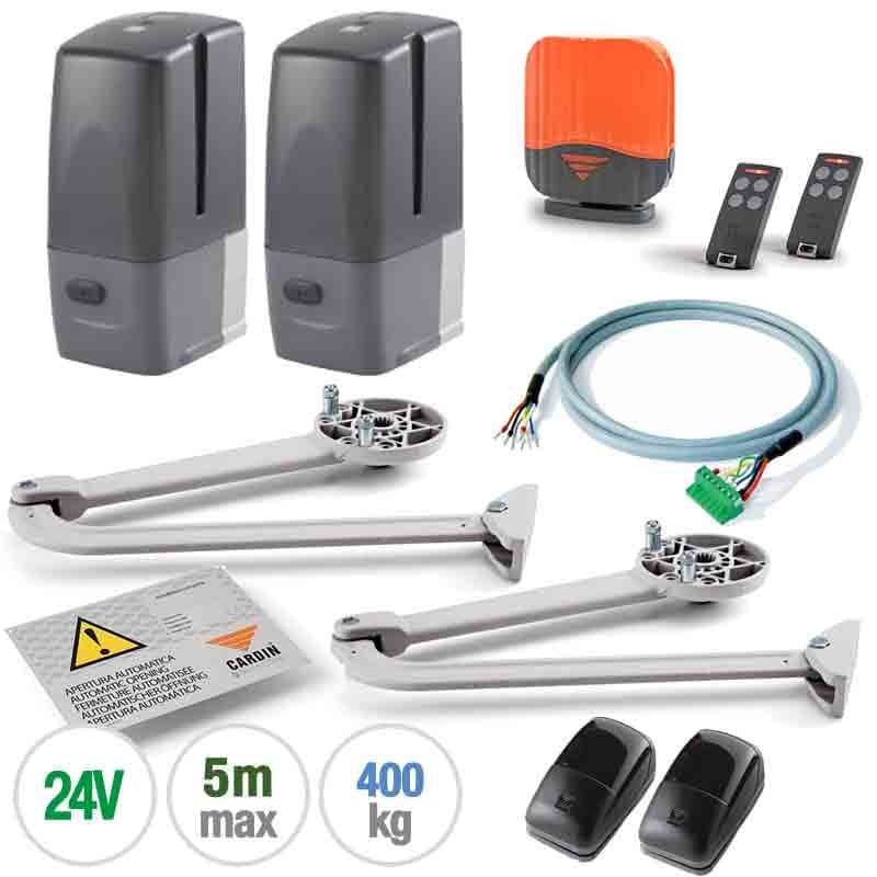 Kit complet a bras articulés pour portails battants - cardin kt-bl3924mcb