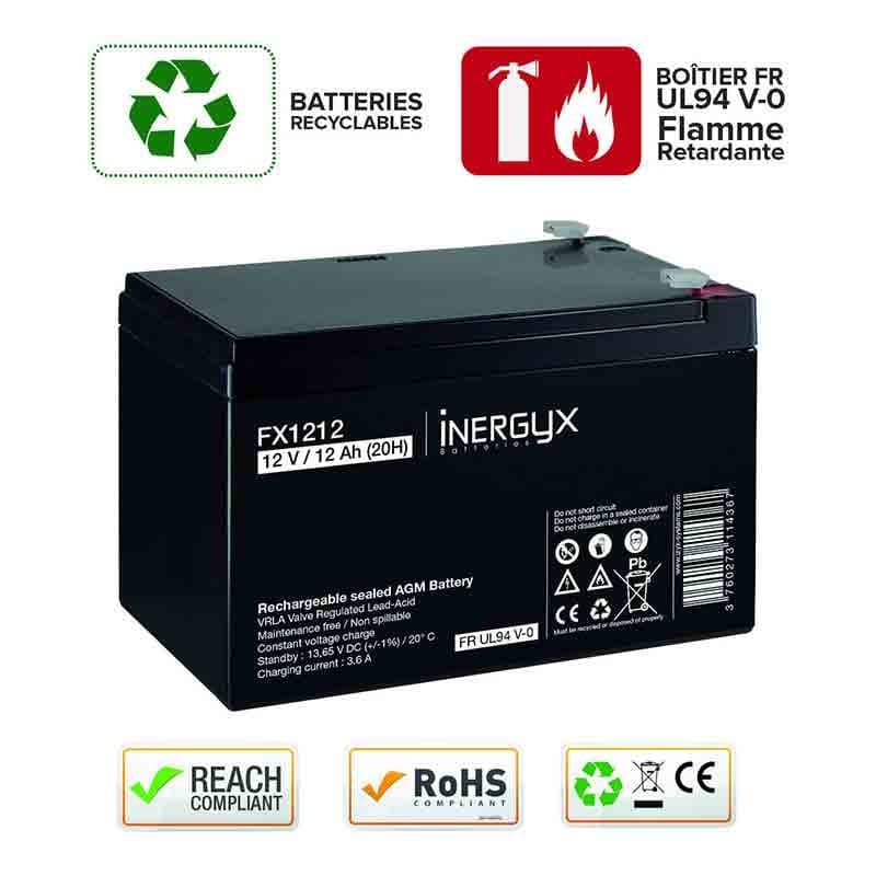 Batterie rechargeable vrla 12v / 12 ah - izyx fx1212