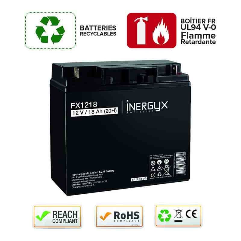 Batterie rechargeable vrla 12v / 18 ah - izyx fx1218