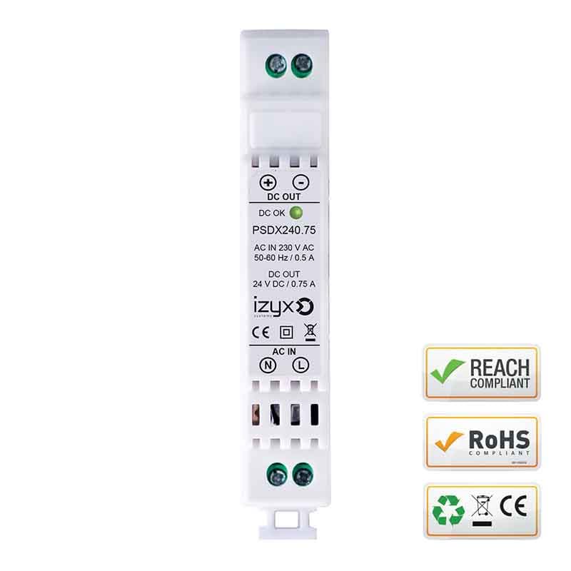 Alimentation rail din - 24v 0,75a - izyx psdx240.75