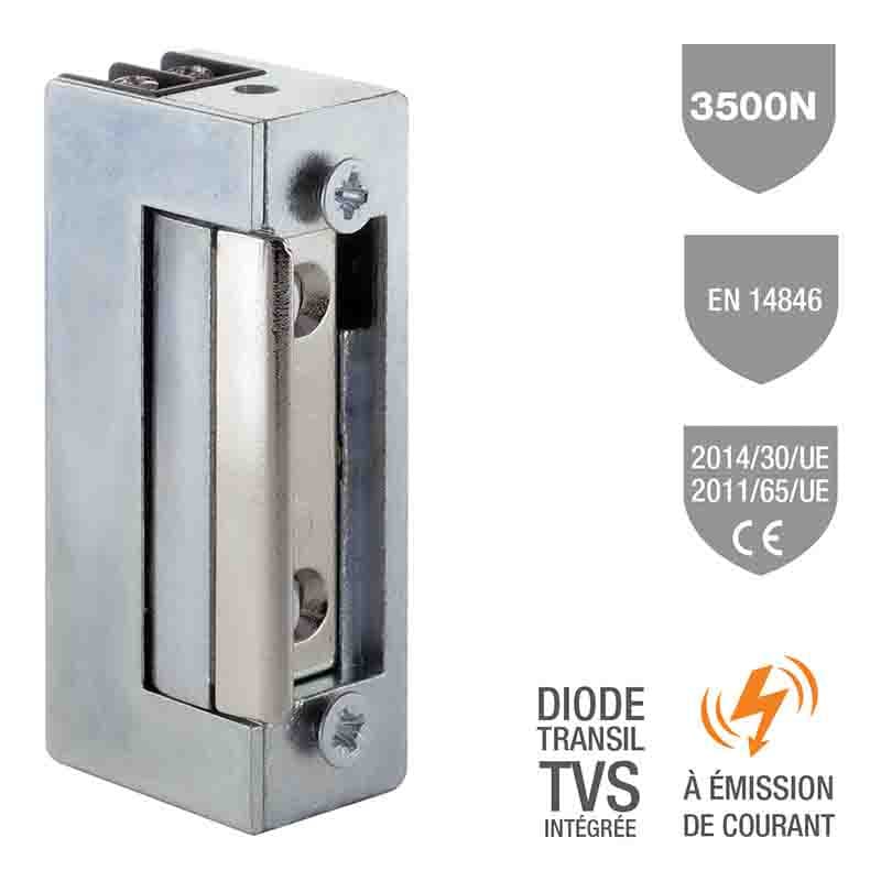 Gâche électrique à encastrer à émission 3500n - izyx 13x11