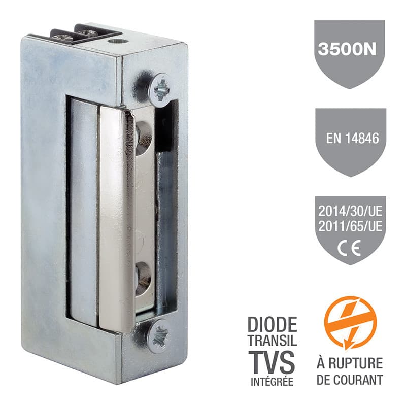 Gâche électrique à encastrer à rupture 3500n - izyx 33x11