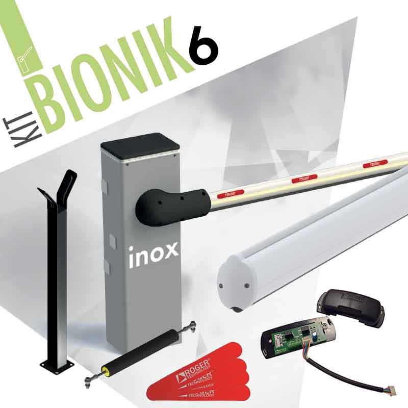 Kit barrière avec lisse de 6 mètres avec fût en inox - roger technology kit bionik 6 inox