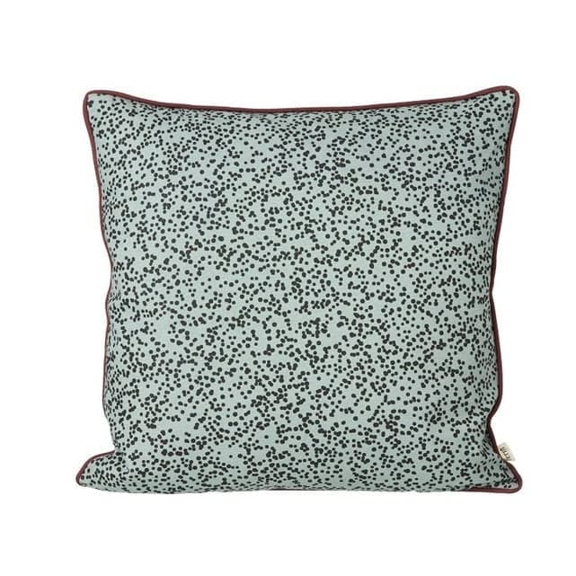 FERM LIVING - Coussin Dottery - Bleu finition bordeaux - 50X50 cm