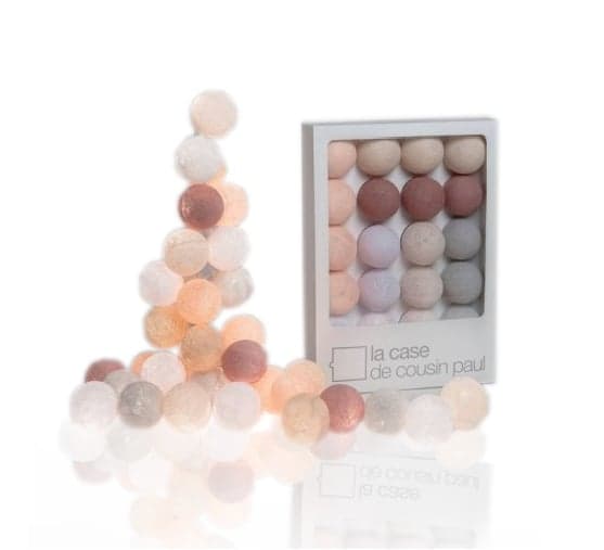 LA CASE DE COUSIN PAUL - Coffret L'Original ALTIPLANO - Guirlande lumineuse - rose poudré, vieux rose, blanc, ivoire, lin, gris
