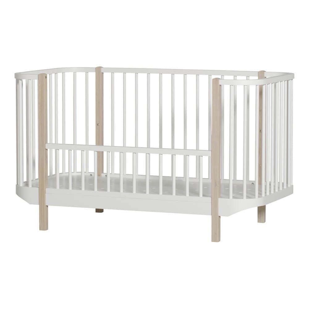 Oliver Furniture - Lit Bébé évolutif 70x140 cm - Blanc/Chêne