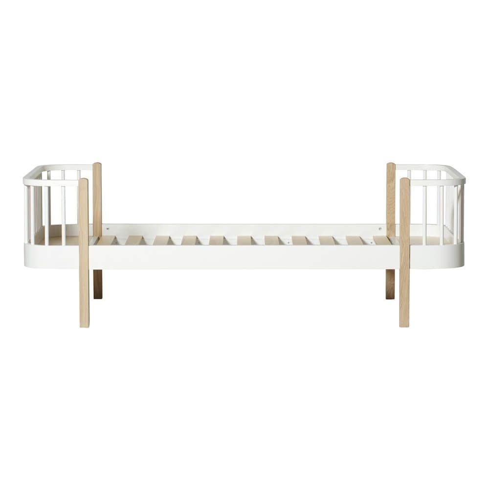 Oliver Furniture - Lit enfant 90x200 cm - Blanc/ChĂŞne