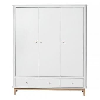 Oliver Furniture - Armoire 3 portes - Blanc/ChĂŞne