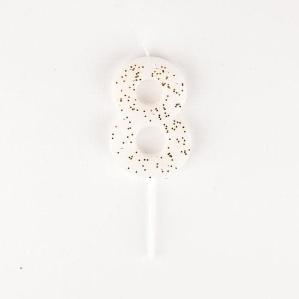 Meri Meri - Bougie d'anniversaire Blanche - 8