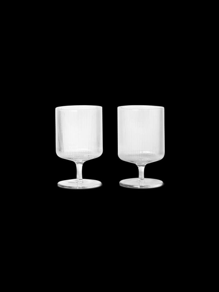 FERM LIVING - Verres Ă vin Ripple - Pack de 2
