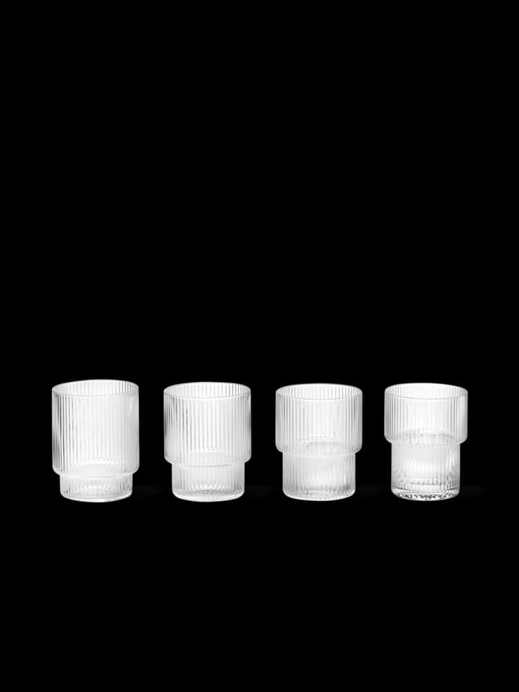 FERM LIVING - Verres Ă eau Ripple - Pack de 4