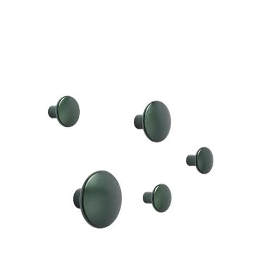MUUTO - THE DOTS METAL - Ensemble de 5 patères - Vert Sapin