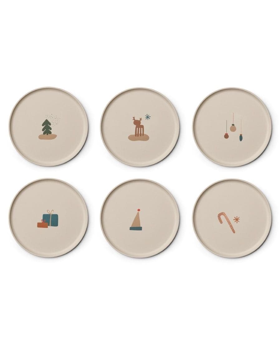 Liewood - Assiettes - 6 piĂšces - Gertrud Bamboo - Noel